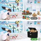 STOREONE Fabric Storage Cube Bins Foldable Organizer Container Collapsible Basket with Lids and Metal Handles, for Home, Bedr
