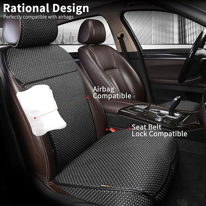 Auto Newer Luxury Breathable Car Seat Cover Fit Four Seasons, Universal Front of Car Seat Cushions, Bottom Seat Covers of Ful