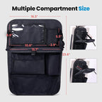 Tsumbay Backseat Car Organizer with Foldable Tray, 9 Pockets, Kick Mat Seat Protector, 18KG Capacity, Waterproof Oxford Fabric for Kids, Family Travel - for Car, SUV, Van (Oxford-2Pck)