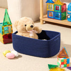 MiniArk Small Storage Baskets for Organizing | Closet Organizer Bins | Shelf Toy Basket | Woven Rope Baskets | Cube Decorativ