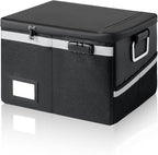 Fireproof Waterproof Document Box with Lock - Collapsible Portable File Organizer Hard Shell Storage for Hanging Letter/Legal