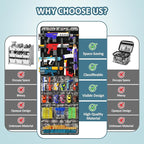 Over The Door Organizer for Toy Guns, Toys Organizer with Pockets, Hook&Loop Straps for Foam Blasters, Darts, Goggles, Hangin
