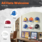 HOUSE DAY Adhesive Hat Hooks for Wall 32 Pack, Strong Hat Rack for Baseball Cap Display Organizer, Hats Holder for Wall, Door