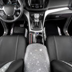 CAR PASS Rhinestone Bling Diamond Car Seat Covers Leather Shining Car Floor Mats Carpet Waterproof Anti-Slip Nibs Car Accesso