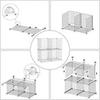 C&AHOME Wire Cube Storage, 4-Cube Storage Organizer Metal, C Grids Storage Bins Shelving, Modular Bookshelf Shelf, Closet Cab