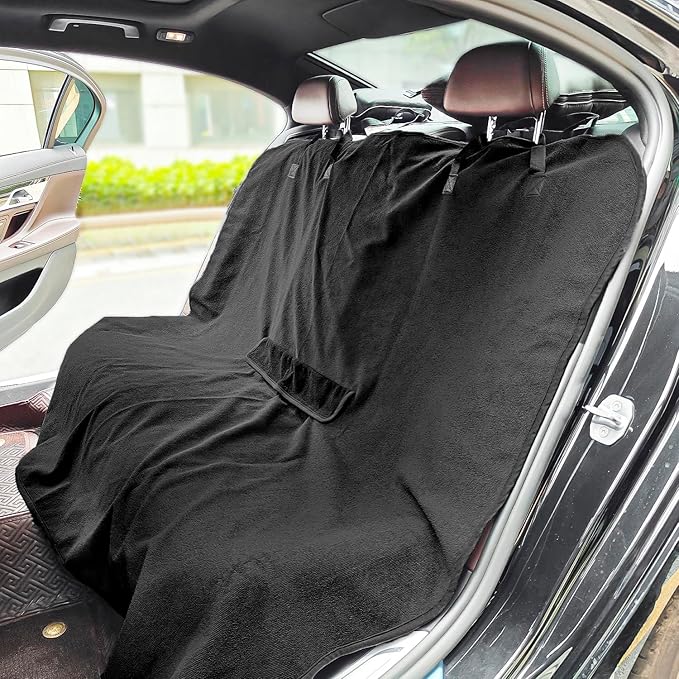 Back Seat Cover Waterpoof Rear Bench Towel Seat Cover for Gym Swimming Surfing Running, Non-Slip Rear Seat Protector Universa
