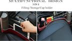 Car Seat Gap Filler Organizer- Upgrade Car Side Seat Gap Filler with Cup Holder and Phone Holder- Car Seat Gap Organizer for Prevent Falling-Seat Gap Storage 2 Pack (2, red)