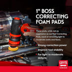 Griot's Garage 1" BOSS Correcting Foam Pads for Car Polishing, Buffing, Detailing and Light to Moderate Auto Paint Correction, Durable, Machine-Washable, Pack of 6