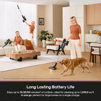 EurekaCordless Vacuum - 50 Min Runtime for Large Homes, 5.5 lbs Lightweight, Ideal for Pet Hair & Allergies on Hardwood & Car