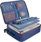 BALEINE Fireproof Document Box with Lock, Portable Fireproof Document Bag Waterproof Fire Proof File Boxes for Documents, Fil