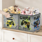 Clastyle Video Game Kid Storage Cube Organizer Set Black Gamepad Closet Clothes Cube Storage Bin Nursery Toddler Toy Box Ches