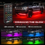 OPT7 Aura Aluminum Underglow LED Lighting Kit for Truck with Remote Control, 12V Exterior Waterproof Off-Road Neon Accent Light Bar, RGB Multicolor Under Car Decorations, Easter Gifts