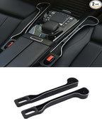 Car Seat Gap Filler Organizer- Upgrade Car Side Seat Gap Filler with Cup Holder and Phone Holder- Car Seat Gap Organizer for Prevent Falling-Seat Gap Storage 2 Pack (2, Black)
