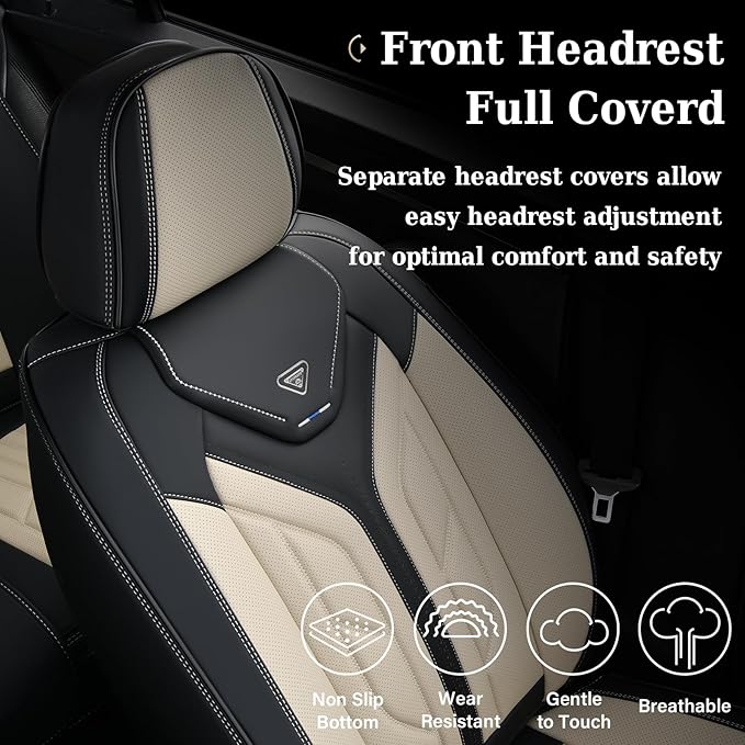 Coverado Front Seat Covers, Car Seat Covers Front Seats, Leather Seat Covers for Cars, Automotive Seat Covers Car Seat Protec