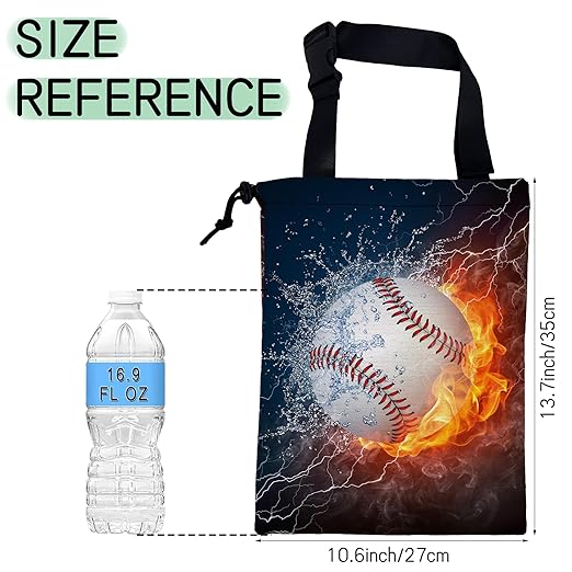 Baseball Ball Car Garbage Bag,Fire Ball Waterproof Small Car Trash Bag Hanging Back of Seat,Drawstring Hanging Car Trash Bag with Adjustable Buckle for Car Accessories