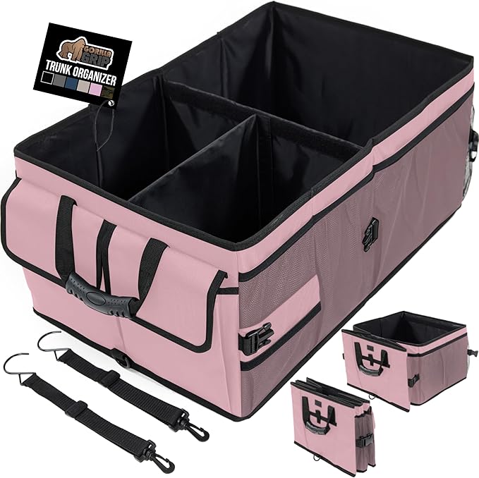 GORILLA GRIP Large Capacity Sturdy Trunk Storage Organizer, Slip and Water Resistant Collapsible Organization Container for