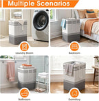 4 Pack Large Laundry Baskets, Laundry Hampers, Freestanding Waterproof Collapsible Clothes Bag with Extended & Reinforced Han