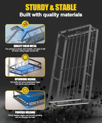2 Packs Metal Hat Rack for Wall, Holder with Multiple Hooks, Organizer for up to 40 Baseball Caps, Sturdy Wall Drilled Rack, 