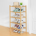 Smiry Shoe Rack, 5 Tier Small Bamboo Shoe Organizer, Stackable Free Standing Wooden Shoe Storage Shelf for Closet, Entryway, 