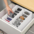 3 Packs Fabric Belt Organizer, 6 Grids Belt Organizer for Closet and Drawer, Foldable Dresser Drawer Organizers, Tie Holder -