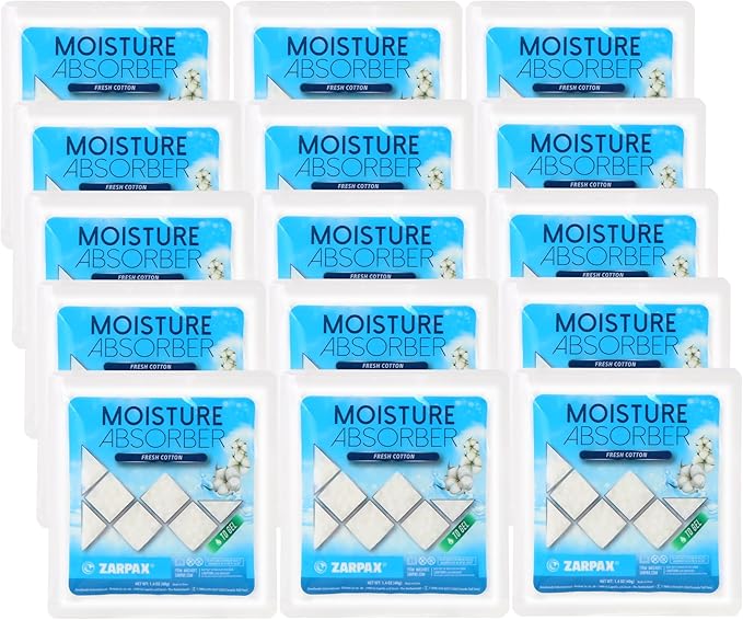 Moisture Absorber Sachets Fresh Cotton 1.4 oz/40g - Remove Excess Moisture In Air & Odor - Desiccant Dehumidifier for
