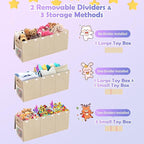 Mabahoo Extra Large Toy Box, Collapsible Sturdy Kids Toy Chest for Boys, Girls, 40"x14"x16" Storage Organizer Toddler Storage