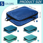 5 Pack Compression Packing Cubes for Travel Space Saving Cubes Luggage Organizer for Suitcase(Blue,S)