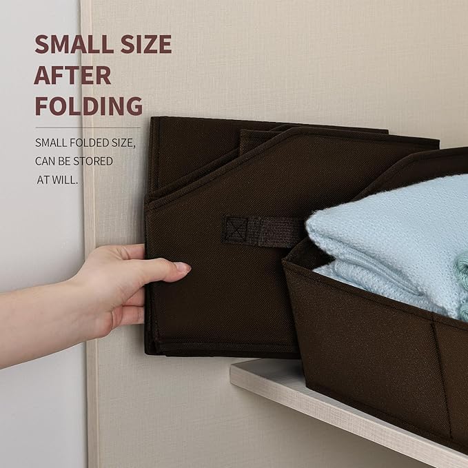 Homsorout Closet Baskets for Shelves Trapezoid - Decorative Storage Baskets with Handle, Closet Bins for Organization, Shelf 