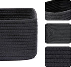 MiniArk Small Storage Baskets for Organizing | Closet Organizer Bins | Shelf Toy Basket | Woven Rope Baskets | Cube Decorativ
