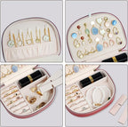 ProCase Travel Size Jewelry Box, Medium Portable Seashell-Shaped Jewelry Case, 2 Layer Jewelry Organizer in PU Leather for Wo