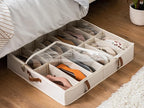 StorageWorks Shoe Organizer Under Bed for Closet with 3-Pack Bed Sheet Organizers and Storage
