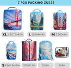 PFEYRPK Lightweight Compression Packing Cubes for Suitcases, Compressible Expandable Travel Packing Organizer with Clear Toil
