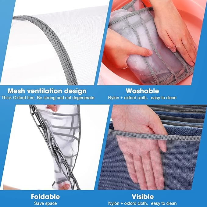 14 Pcs 6 Different Sizes Upgraded Wardrobe Clothes Organizer Jeans Organizer for Closet Foldable Pants Storage with Compartme