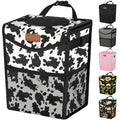 Car Trash Can with Lid, Cute Leakproof Car Trash Garbage Bag Hanging Vehicle Trash Bin Small Portable Automotive Garbage Cans Organizer for Back/Front Seat/Console(2.8 Gallons,Cow Print)