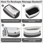 Optish Dog Toy Basket, Toy Box and Bin for Dog Cat Storage, 19.7" X 11" X 7.9" (30L) Large Woven Basket for Blanket Storage, 