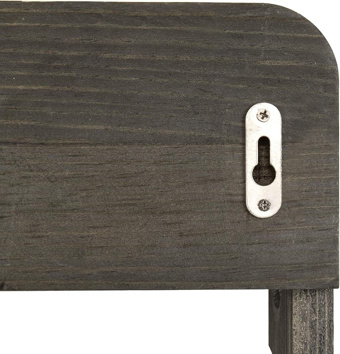 MyGift Hat Organizer for Baseball Caps, Wooden Vertical Hat Rack Wall Mounted with 10 Hooks, Rustic Gray Solid Wood Hanging H