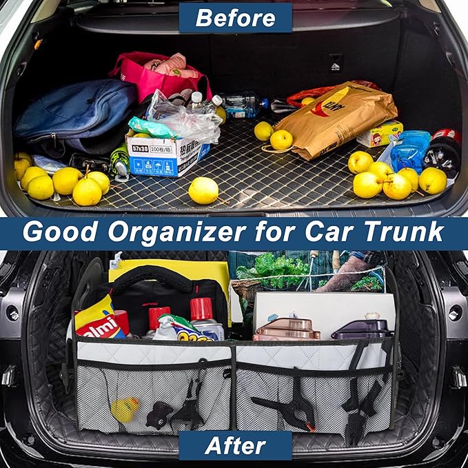 Deosk Car Trunk Organizer for SUV, Car Organizers and Storage with 6 Pocket, Car Accessories for Women/Men 70L Waterproof