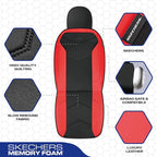 Skechers Memory Foam Seat Covers,Leather Car Seat Covers, Ultimate Comfort & Support Front Seat Covers Airbag Compatible, Aut