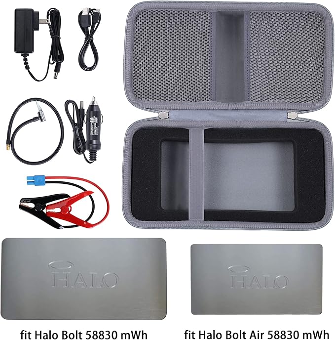 khanka Hard Travel Case Replacement for Halo Bolt 58830/57720 / Air 58830 / ACDC Max 55500 mWh Portable Emergency Power Kit, Portable Phone Laptop Charger, Case Only (Grey)