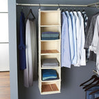 Household Essentials Cedarline 6-Shelf Hanging Closet Organizer, Heavy-Duty Cotton Canvas, Breathable, Versatile, Compact, Pe