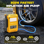 5X Faster Tire Inflator Portable Air Compressor, 160PSI Cordless Air Pump Compatible with Dewalt 20V Battery with Digital Pressure Gauge, LED Light, Deflator & Auto Shut-Off for Car, Motorcycle, Truck