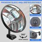 Convex Mirror, Round Truck Mirror Wide Angle Spot Mirror for Trucks 360° Adjustable Mount Universal Mirro for Truck Replacement (2)
