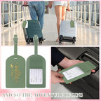 Amylove Bulk Luggage Tags Wedding Favors Adventure Begins Luggage Tags for Guests Travel Tag for Suitcase Bridal Gift 24 Pack