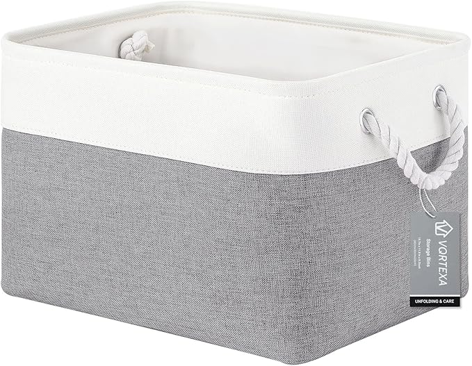 Large Storage Baskets- 15x11x10 inch Storage Bins for Shelves and Closet Organizing, Foldable Fabric Bin for Home Organizatio