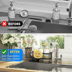 Cisily Kitchen Sink Caddy Organzier with High Brush Holder, Sponge Holder for Sink, 304 Rustproof Stainless, Kitchen Countert