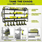 KAFAHOM Power Tool Organizer-8 Drill Holder Wall Mount,4 Layer Heavy Duty Metal Power Tool Storage Rack,Garage Tool Organizer