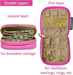 Travel Jewelry Case Small Jewelry Organizer Purse Jewelry Bag Women Jewelry Purse Double Layers for Bracelet Rings Earring Ne