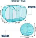 Seiritex Mesh Popup Laundry Hamper 3 Compartment Sortable Horizontal Collapsible Laundry Basket for Clothes Laundry Room Bedr