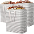 Lifewit 3 Pack Laundry Basket 100L Each, Collapsible Clothes Hamper with Reinforced Handles, Freestanding Waterproof Design f
