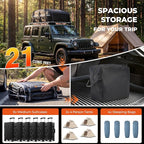 Car Roof Bag 21 Cubic Feet, Waterproof Rooftop Cargo Bag for Cars SUVs & Vans, 840D Heavy-Duty PVC, Universal Fit with or Without Roof Rack- Anti-Slip Mat，Combination Lock，6 Door Hooks，4 Extra Straps